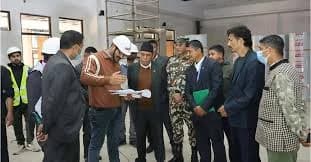 निर्माणाधीन संघीय संसद् भवनको राष्ट्रिय सभा अध्यक्ष दाहालद्वारा अनुगमन