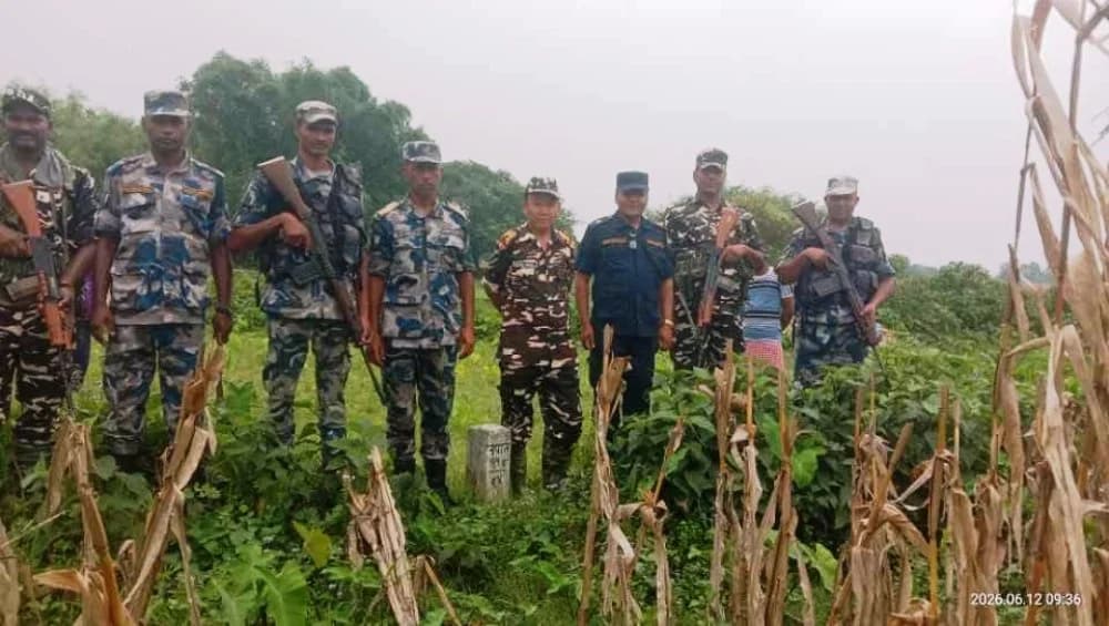 झापामा नेपाल भारत सुरक्षाकर्मीको संयुक्त गस्ती, दशगजामा रहेका चियाका बोट हटाइयो